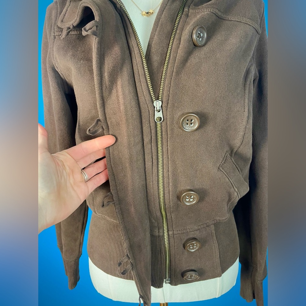 Gap Women's Brown Button-Down Hoodie Jacket, Sz S… - image 6